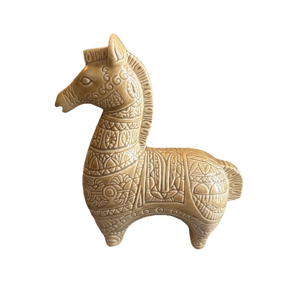 Vintage Horse Zebra Bitossi MCM PJ 6.5" Ceramic  Statue Figurine Boho Decor - Picture 3 of 10